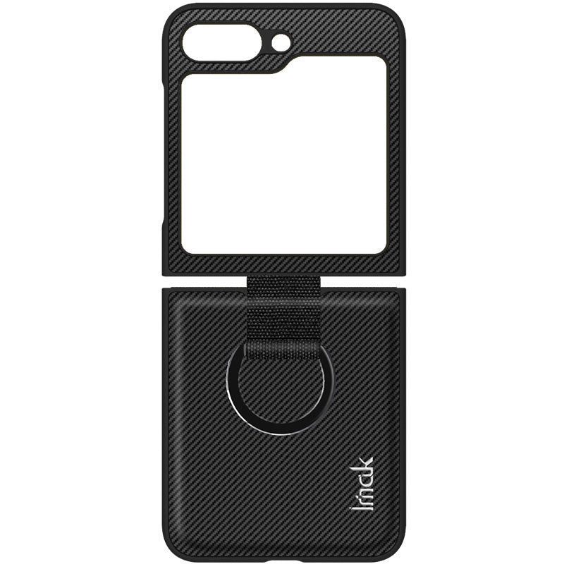 IMAK Ruiyi Series for Samsung Galaxy Z Flip5 5G PU+PC Phone Case Carbon Fiber Texture Finger Ring Phone Cover IMAK Ruiyi Series for Samsung Galaxy Z Flip5 5G PU+PC Phone Case Carbon Fiber Texture Finger Ring Phone Cover